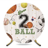 Aperturee - Aperturee Born 2 Ball Baseball Birthday Round Backdrop